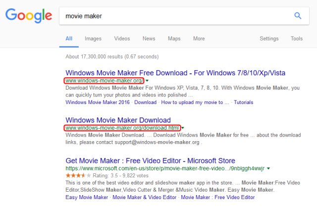 windows-movie-maker-scam-serp