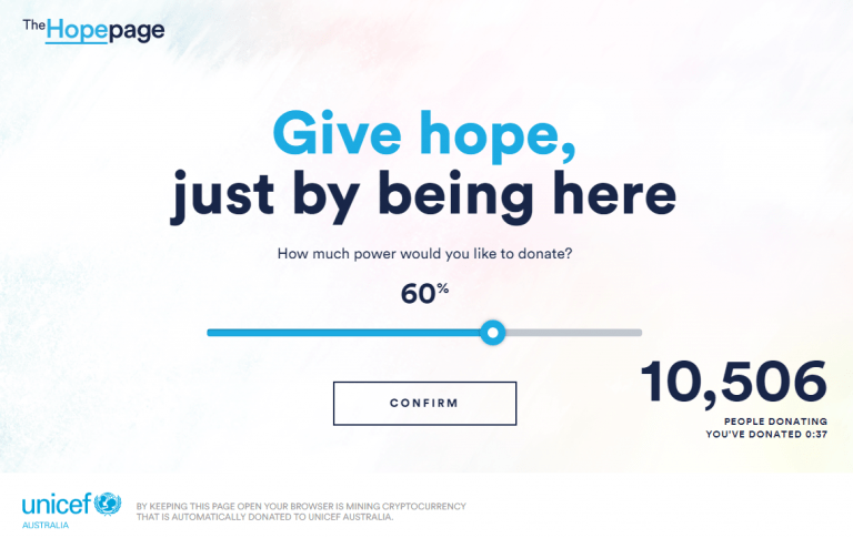 unicef-campaña-the-hope-page-recaudar-fondos-mineria-criptomonedas-768x485.png